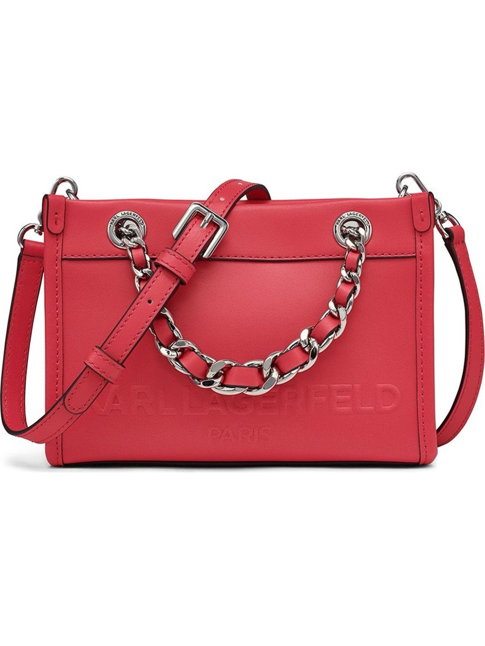 Karl Lagerfeld Savoie French Rose Leather Chain Crossbody bag